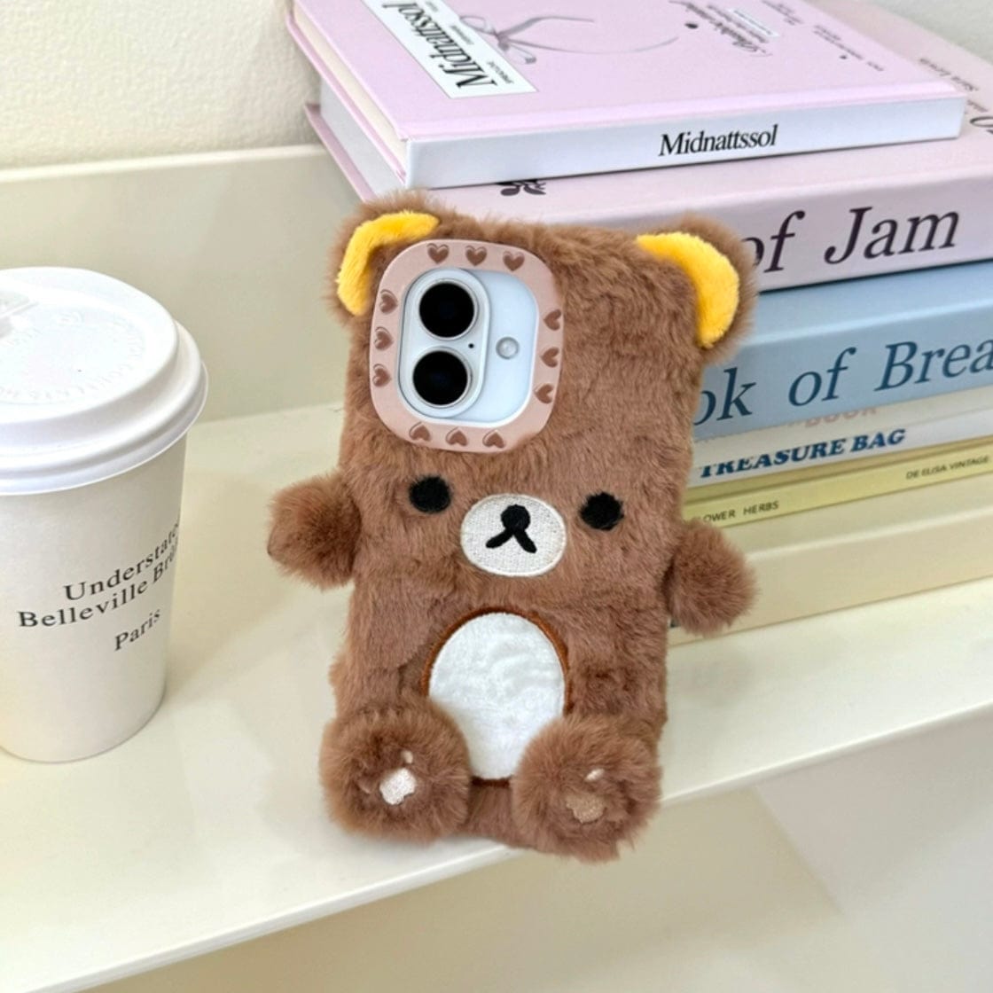 Cute Scarf Bunny Bear Plush iPhone Case - ArtGalleryZen