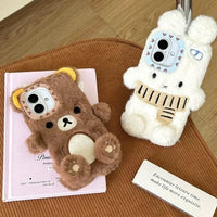 Thumbnail for Cute Scarf Bunny Bear Plush iPhone Case - ArtGalleryZen