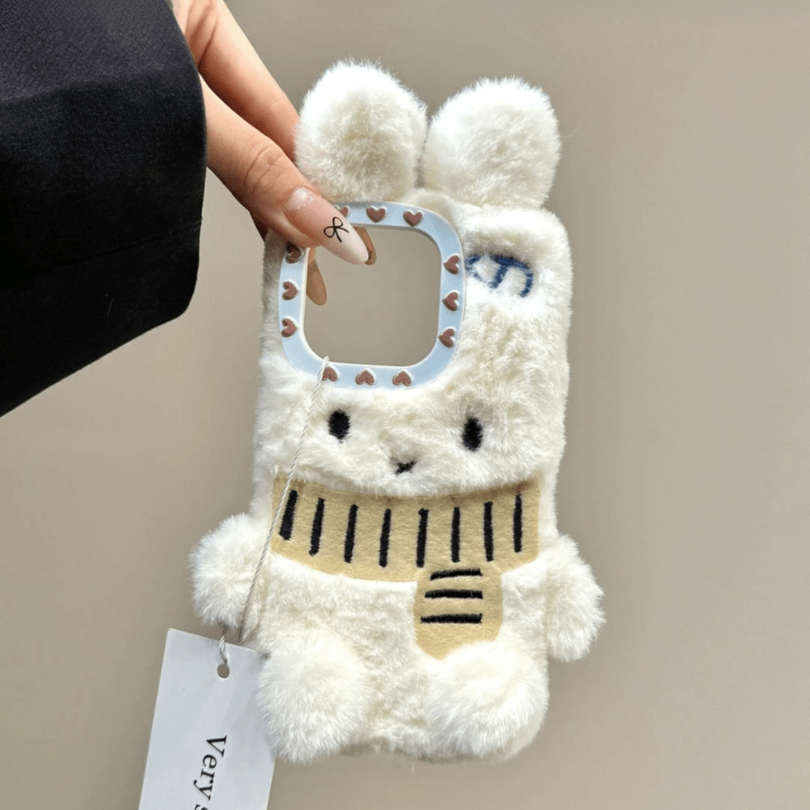 Cute Scarf Bunny Bear Plush iPhone Case - ArtGalleryZen