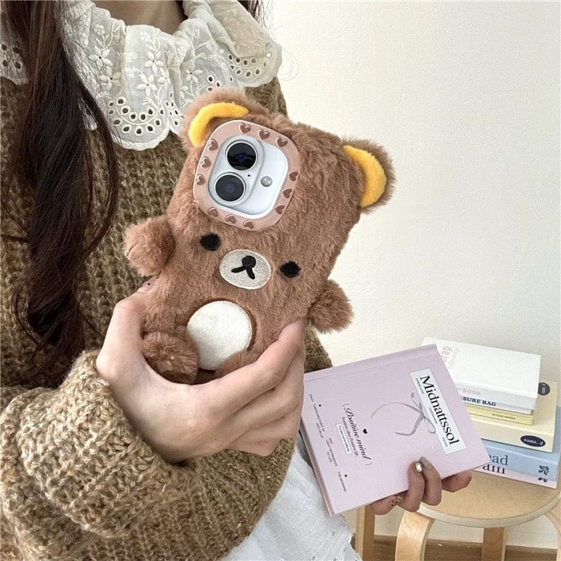 Cute Scarf Bunny Bear Plush iPhone Case