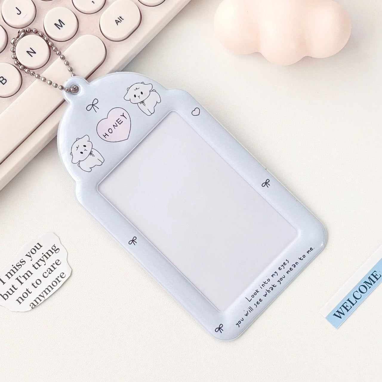 Cute Sheep Bunny Puppy Kitten Kpop Keychain Photocard Holder - ArtGalleryZen