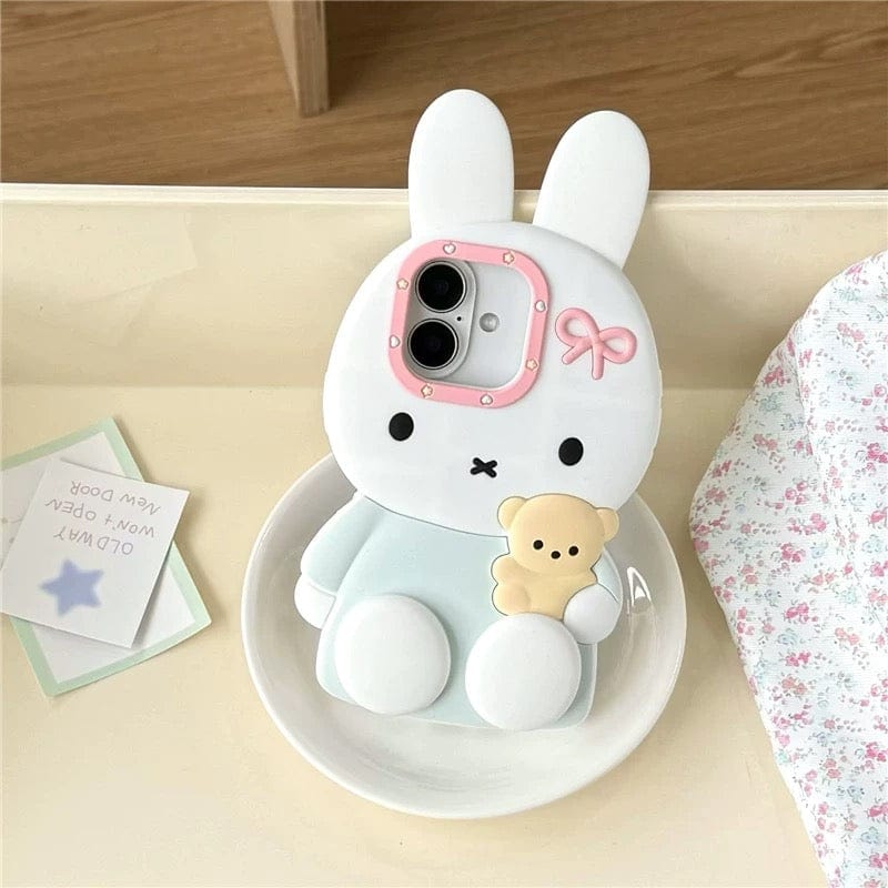 Cute Sitting Miffy Silicone iPhone Case - ArtGalleryZen
