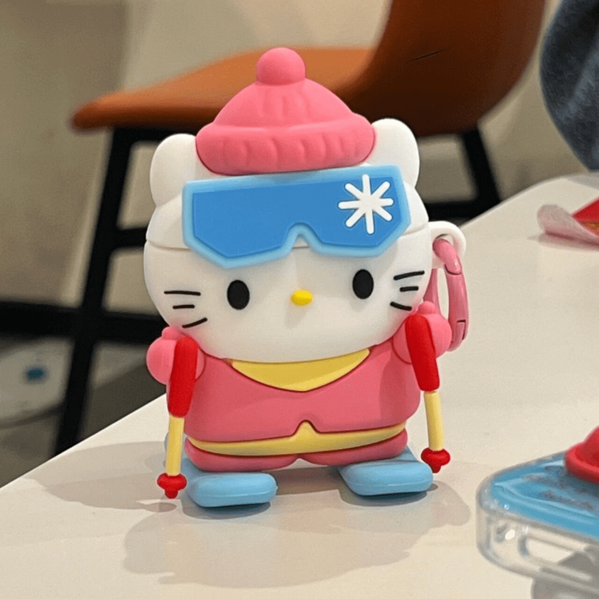 Cute Skiing Sanrio Hello Kitty Silicone AirPods Earphone Case