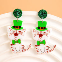 Thumbnail for Cute Smiling Kitten Dangle Earrings - ArtGalleryZen