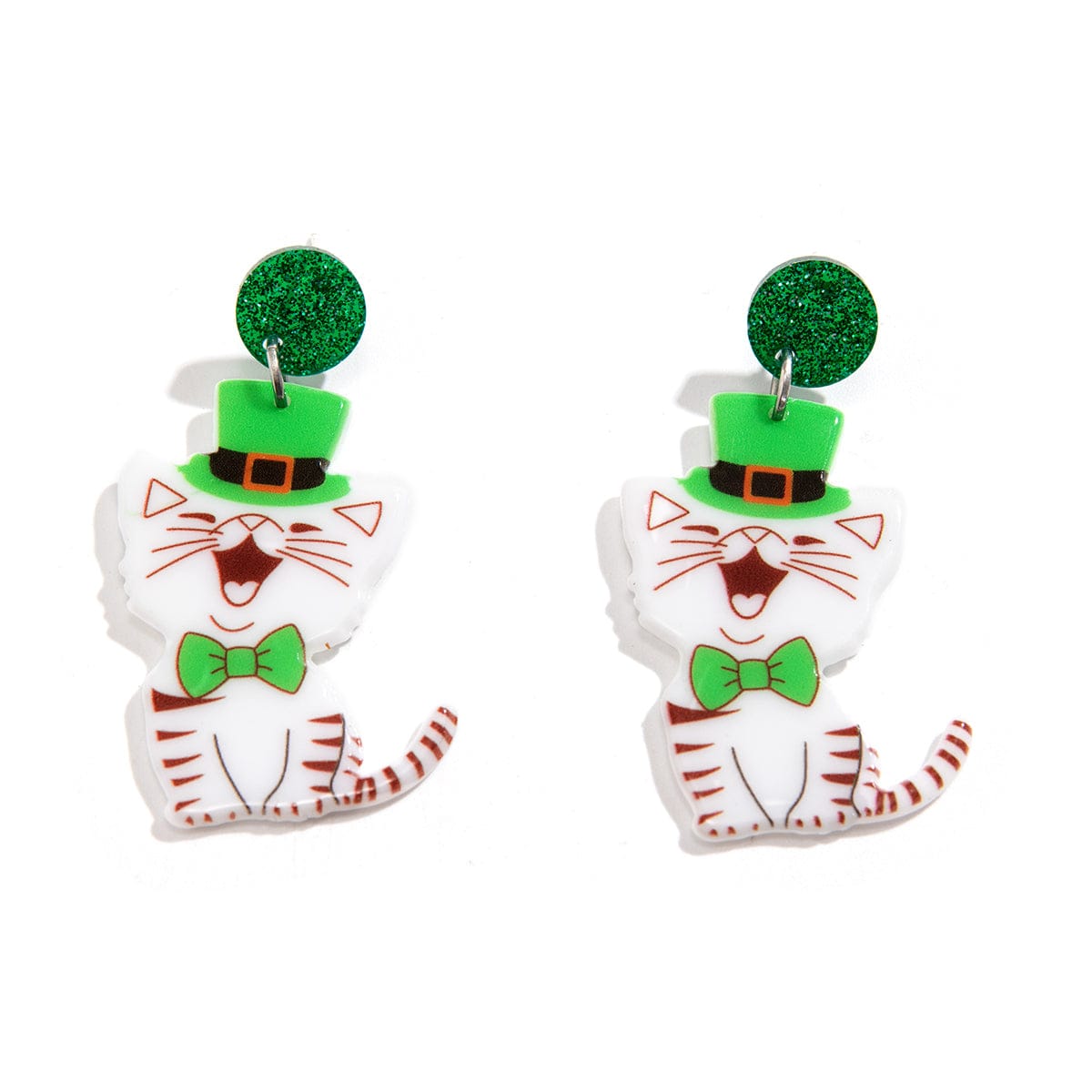 Cute Smiling Kitten Dangle Earrings - ArtGalleryZen