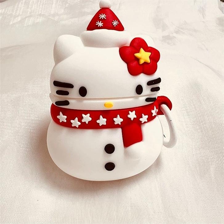 Cute Snowman Sanrio Hello Kitty Silicone AirPods Earphone Case