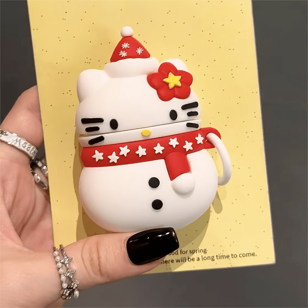 Cute Snowman Sanrio Hello Kitty Silicone AirPods Earphone Case