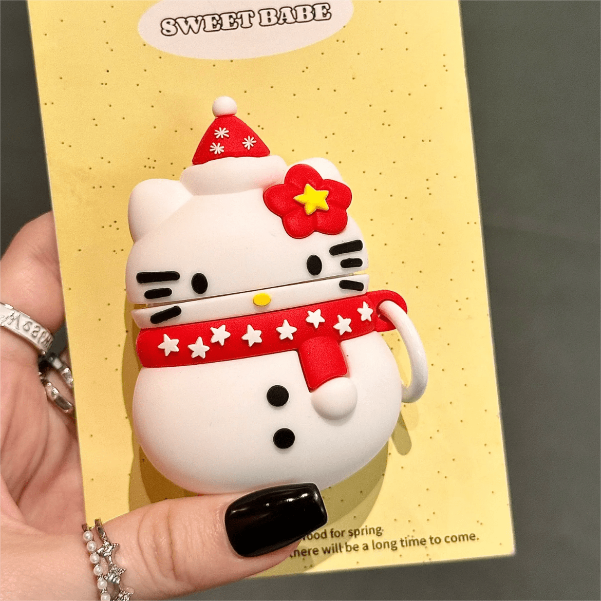 Cute Snowman Sanrio Hello Kitty Silicone AirPods Earphone Case