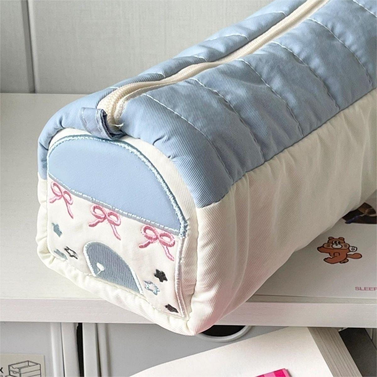 Chic Star Bowknot House Embroidered Pencil Case Storage Bag