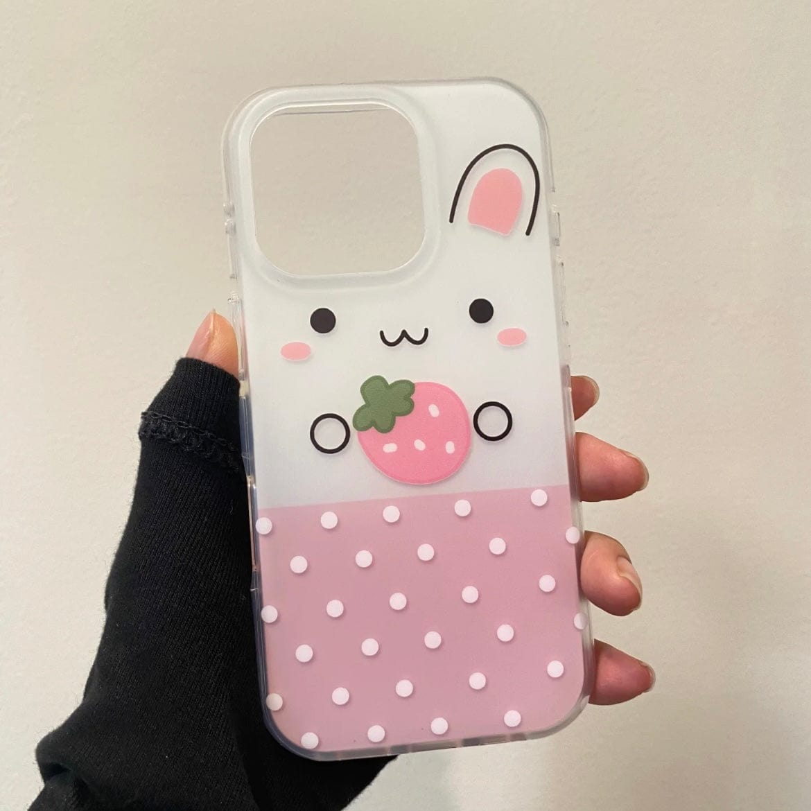 Cute Strawberry Bunny iPhone Case - ArtGalleryZen
