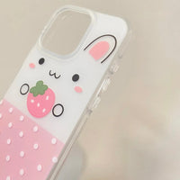 Thumbnail for Cute Strawberry Bunny iPhone Case - ArtGalleryZen
