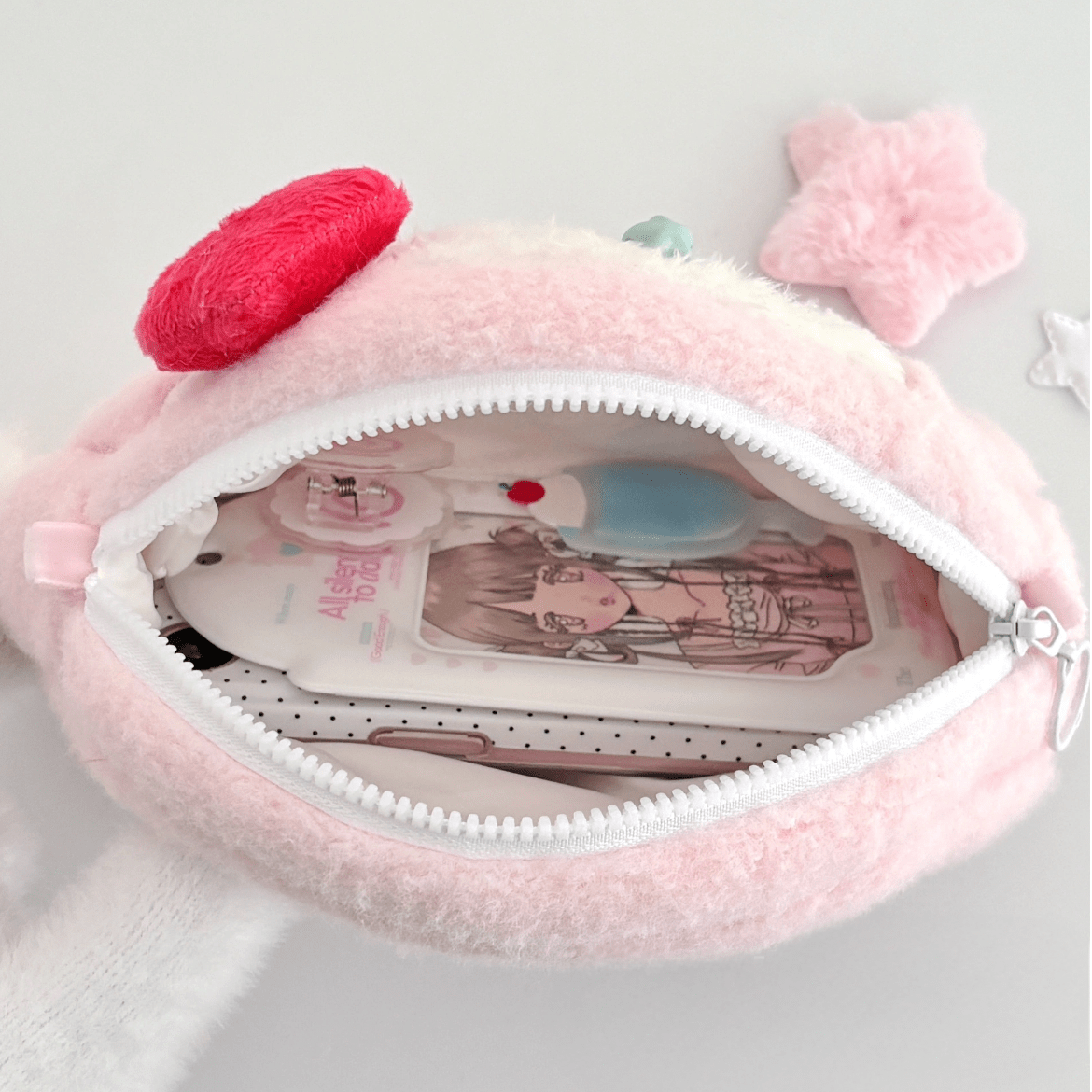 Cute Strawberry Cake Bow Crossbody Bag - ArtGalleryZen