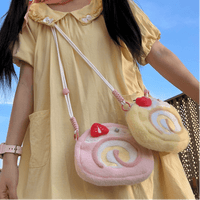 Thumbnail for Cute Strawberry Cake Bow Crossbody Bag - ArtGalleryZen