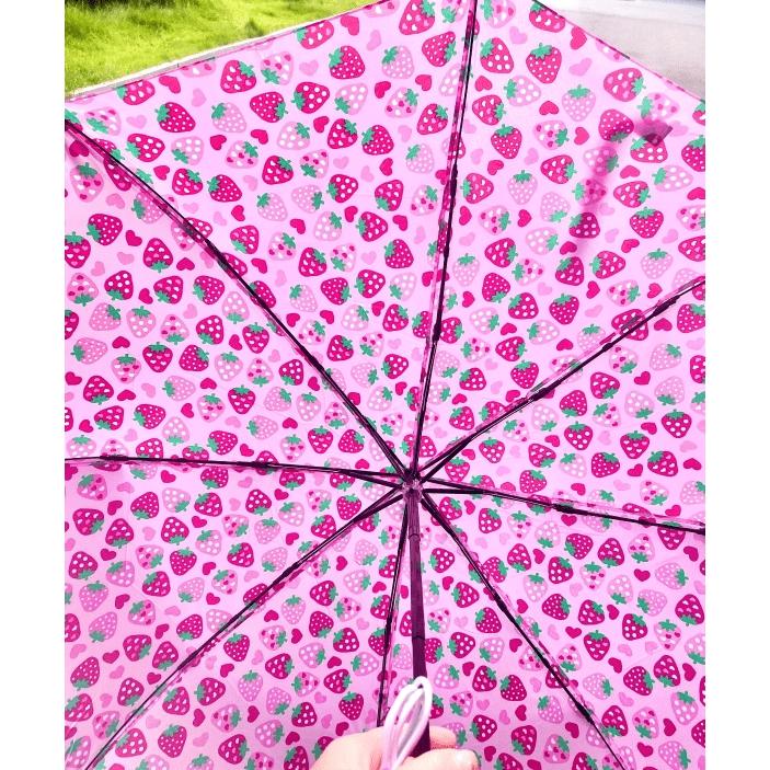 Cute Strawberry Folding Umbrella - ArtGalleryZen