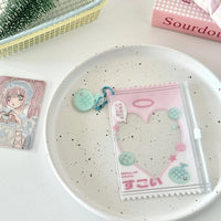 Thumbnail for Cute Strawberry Lucky Clover Candy Bag Kpop Keychain Photocard Holder - ArtGalleryZen