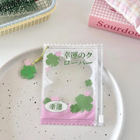 Thumbnail for Cute Strawberry Lucky Clover Candy Bag Kpop Keychain Photocard Holder - ArtGalleryZen