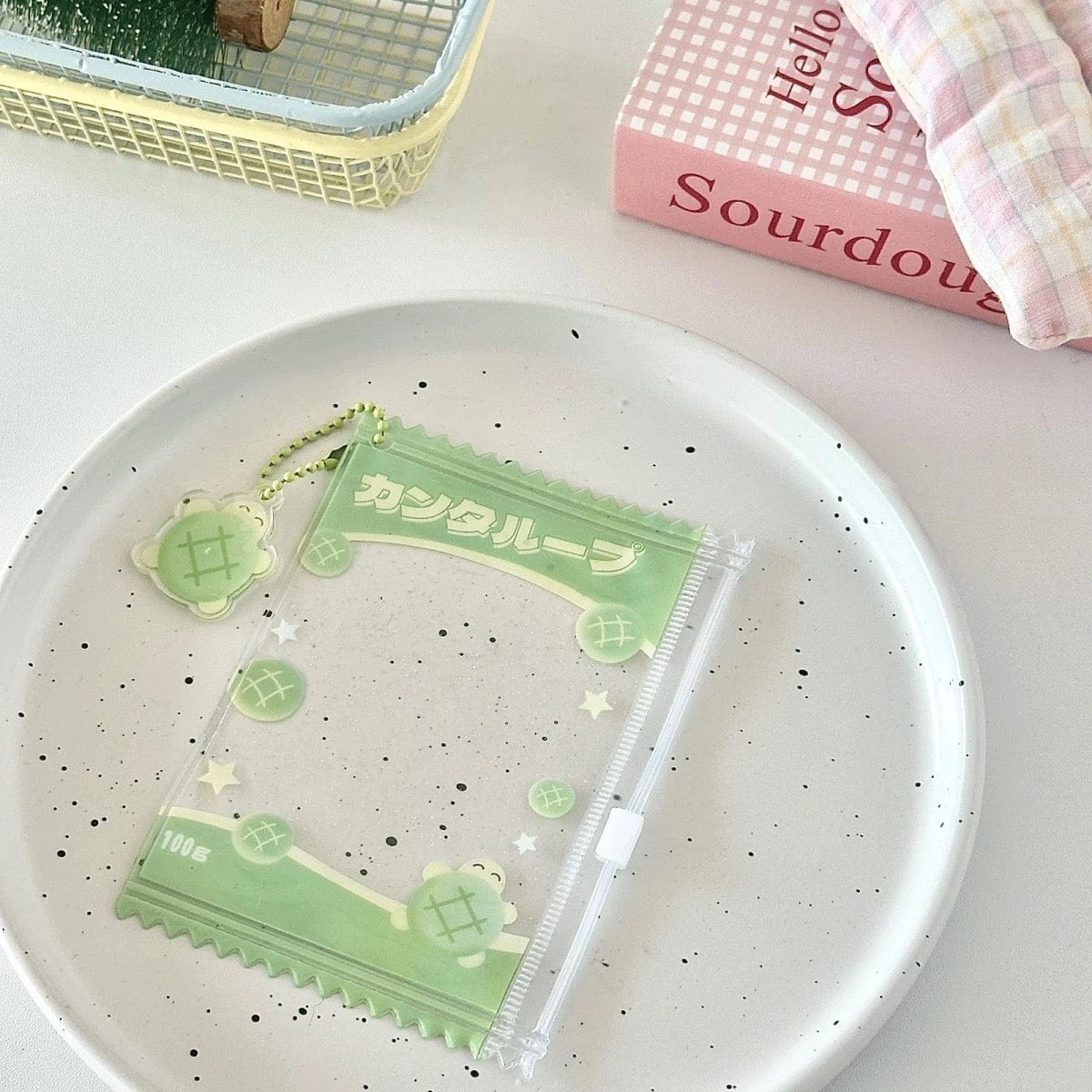 Cute Strawberry Lucky Clover Candy Bag Kpop Keychain Photocard Holder - ArtGalleryZen