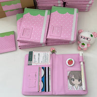 Thumbnail for Cute Strawberry Panda Passport Holder Cover - ArtGalleryZen