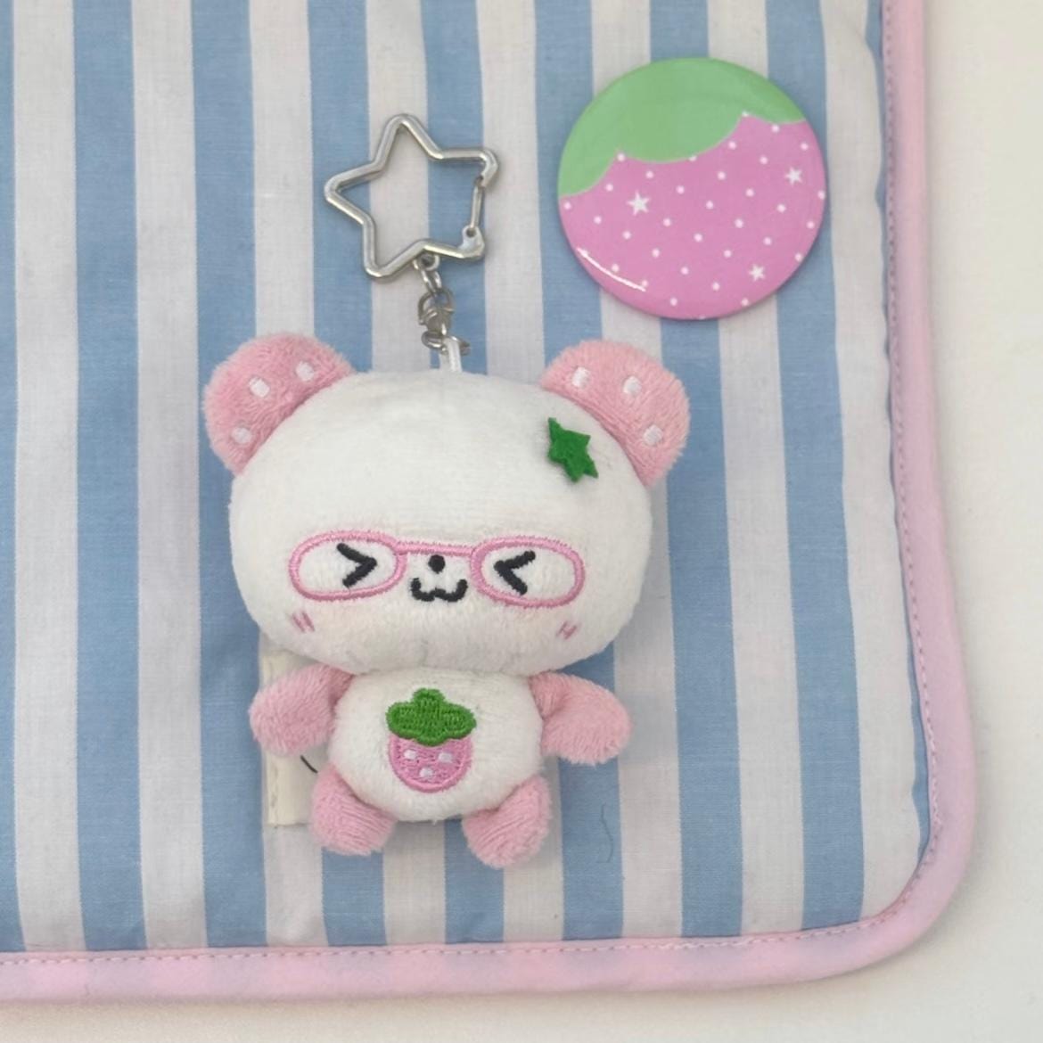 Cute Strawberry Panda Plush Keychain Doll - ArtGalleryZen