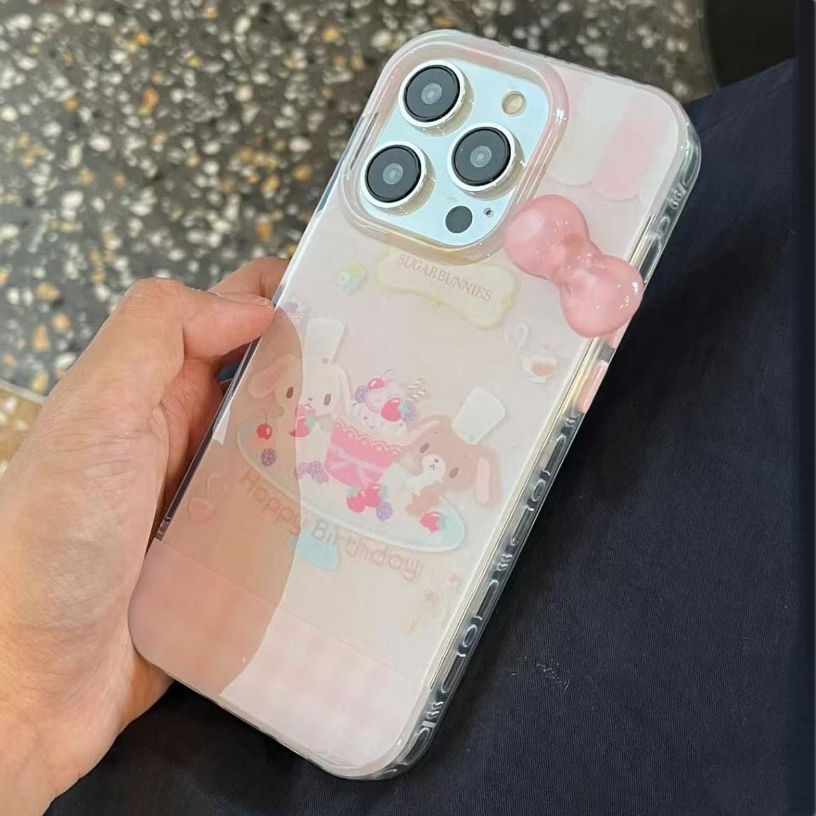 Cute Sugarbunnies 3D Bowknot iPhone Case