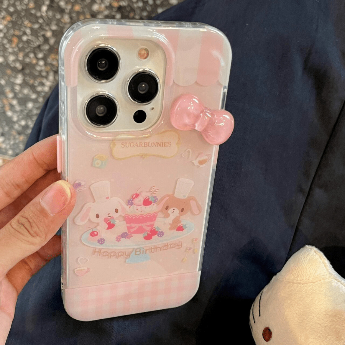 Cute Sugarbunnies 3D Bowknot iPhone Case