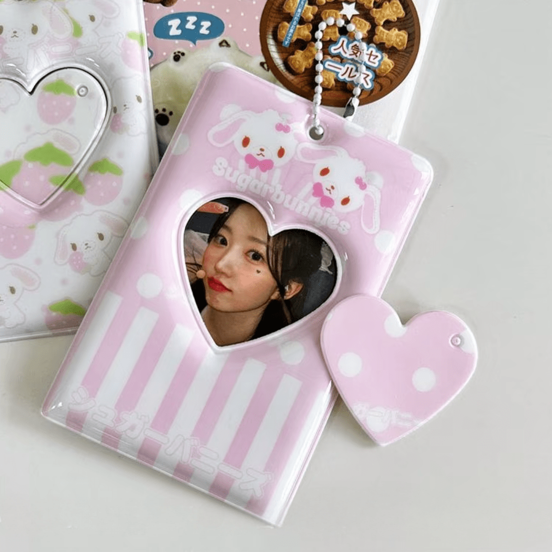 Cute Sugarbunnies Kpop Keychain Photocard Holder - ArtGalleryZen