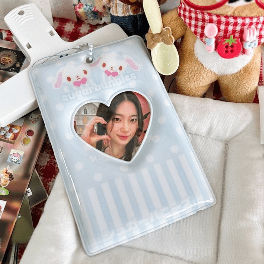 Cute Sugarbunnies Kpop Keychain Photocard Holder - ArtGalleryZen