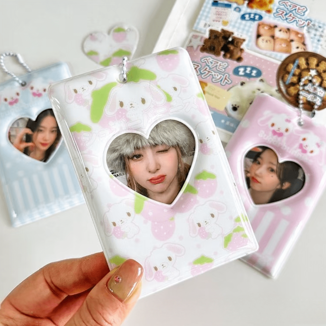 Cute Sugarbunnies Kpop Keychain Photocard Holder - ArtGalleryZen