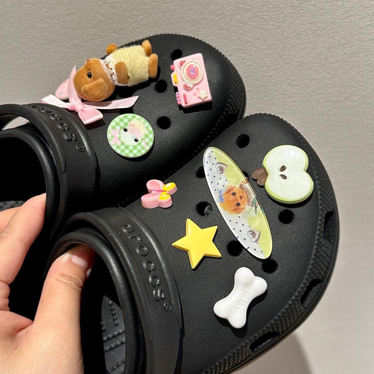 Cute Sylvanian Bowknot Crocs Sandals Decoration Shoe Charms - ArtGalleryZen