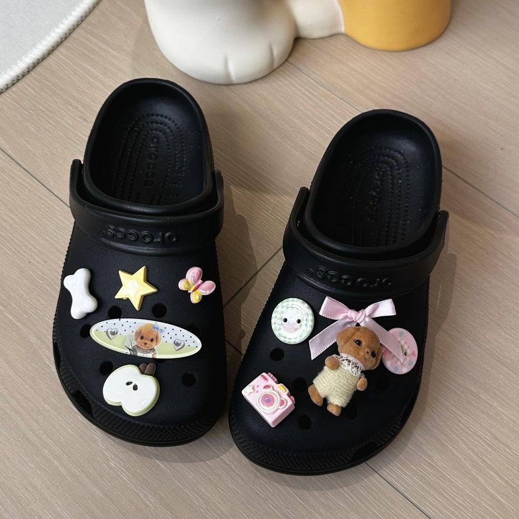 Cute Sylvanian Bowknot Crocs Sandals Decoration Shoe Charms - ArtGalleryZen