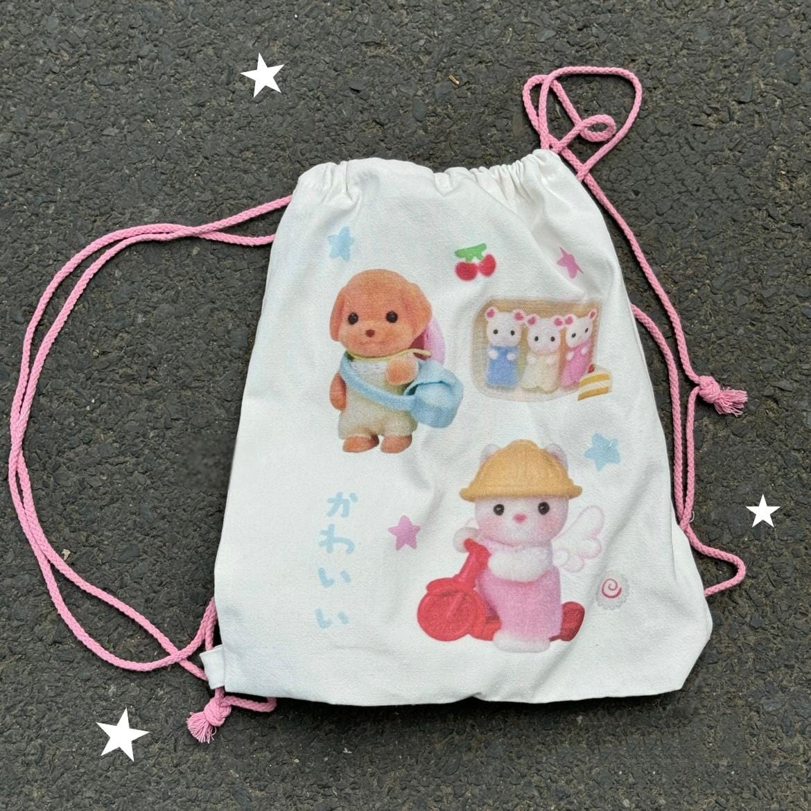 Cute Sylvanian Families Drawstring Backpack - ArtGalleryZen