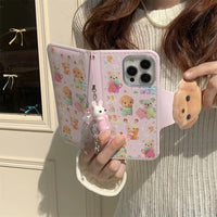 Thumbnail for Cute Sylvanian Families Leather Flip iPhone Case With Charm - ArtGalleryZen
