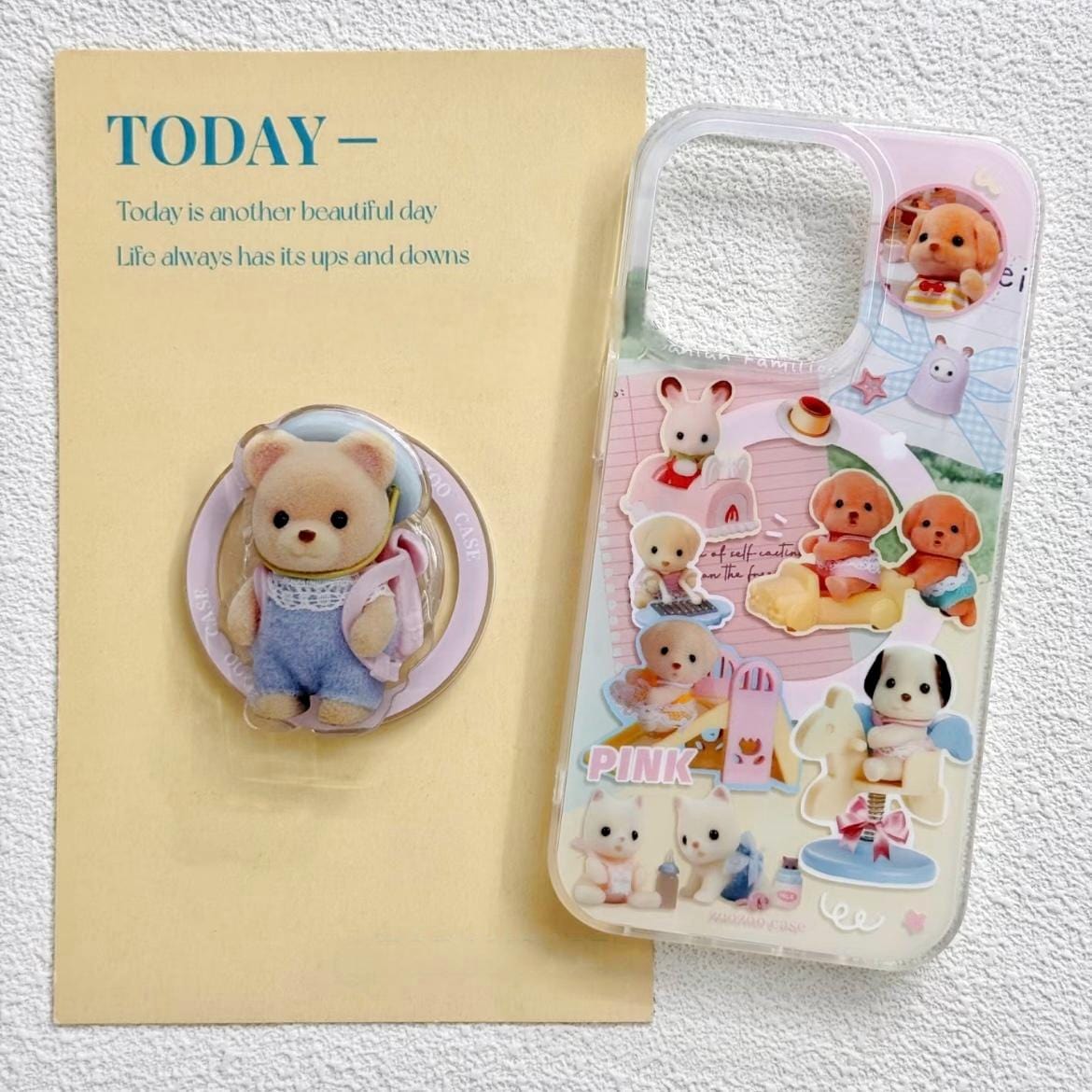 Cute Sylvanian Families Magnetic Stand iPhone Case - ArtGalleryZen