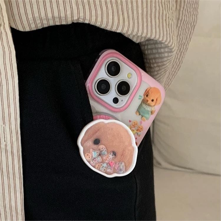 Cute Sylvanian Families Puppy Shaker Magnetic Stand iPhone Case