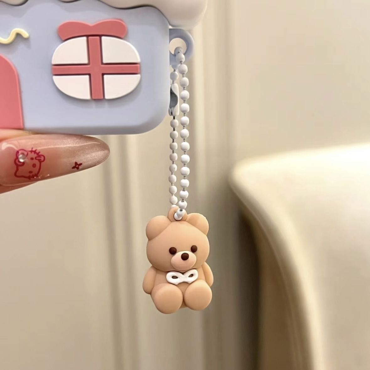 Cute Teddy Bear House AirPods Earphone Case - ArtGalleryZen