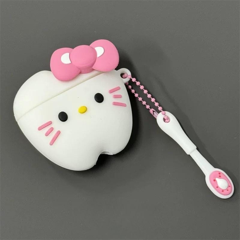 Cute Teeth Hello Kitty AirPods Earphone Case With Charm