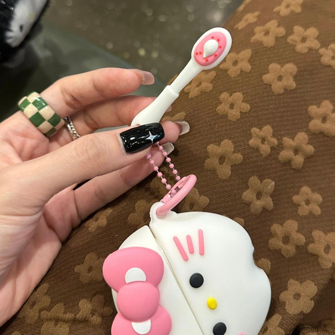 Cute Teeth Hello Kitty AirPods Earphone Case With Charm