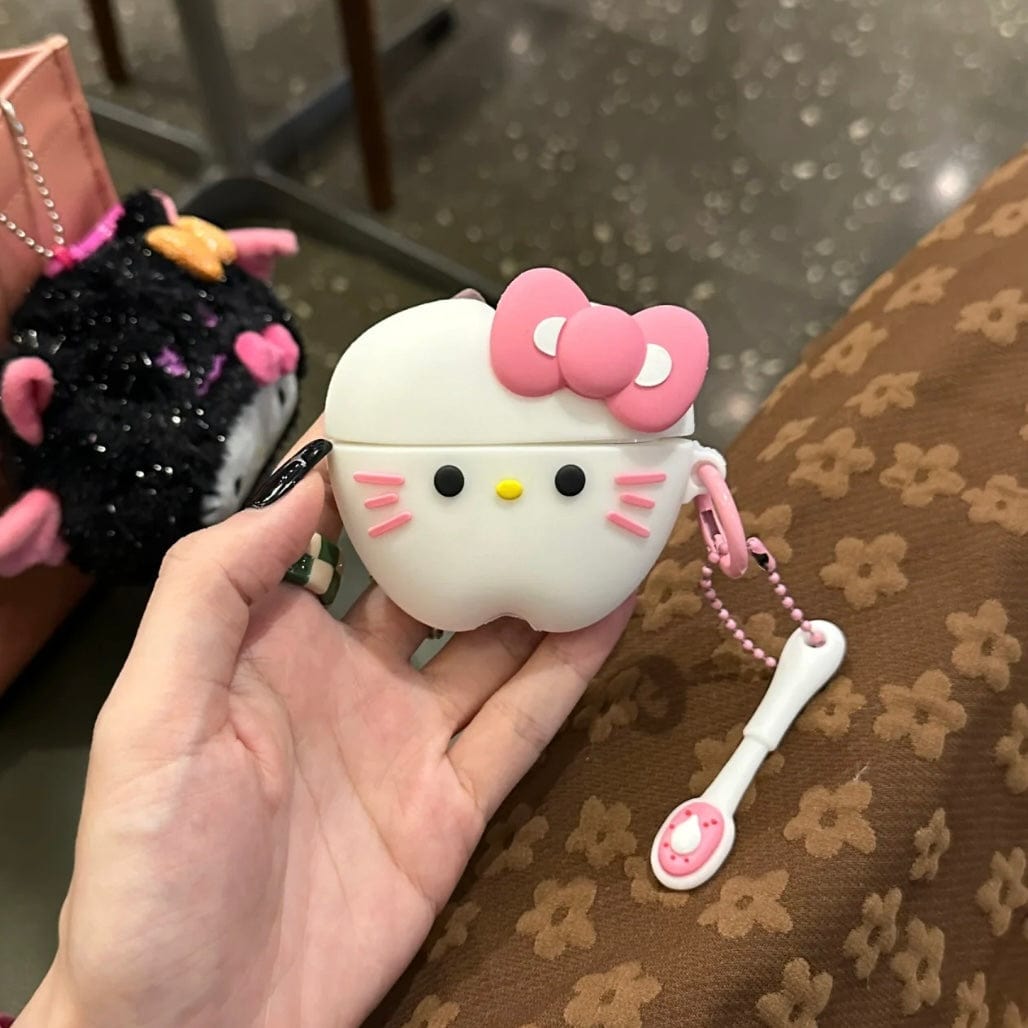 Cute Teeth Hello Kitty AirPods Earphone Case With Charm