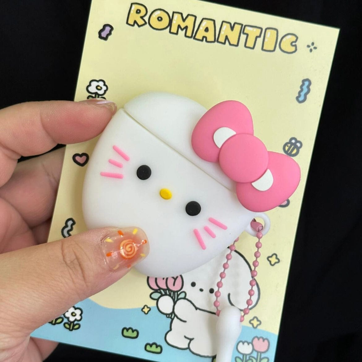 Cute Teeth Hello Kitty AirPods Earphone Case With Charm