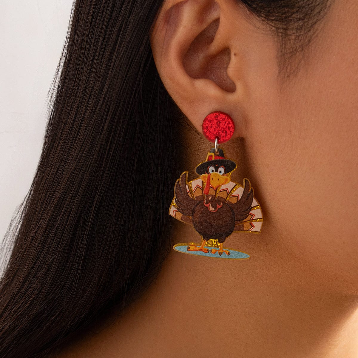 Cute Thanksgiving Turkey Dangle Earrings