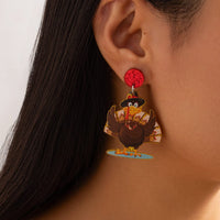 Thumbnail for Cute Thanksgiving Turkey Dangle Earrings