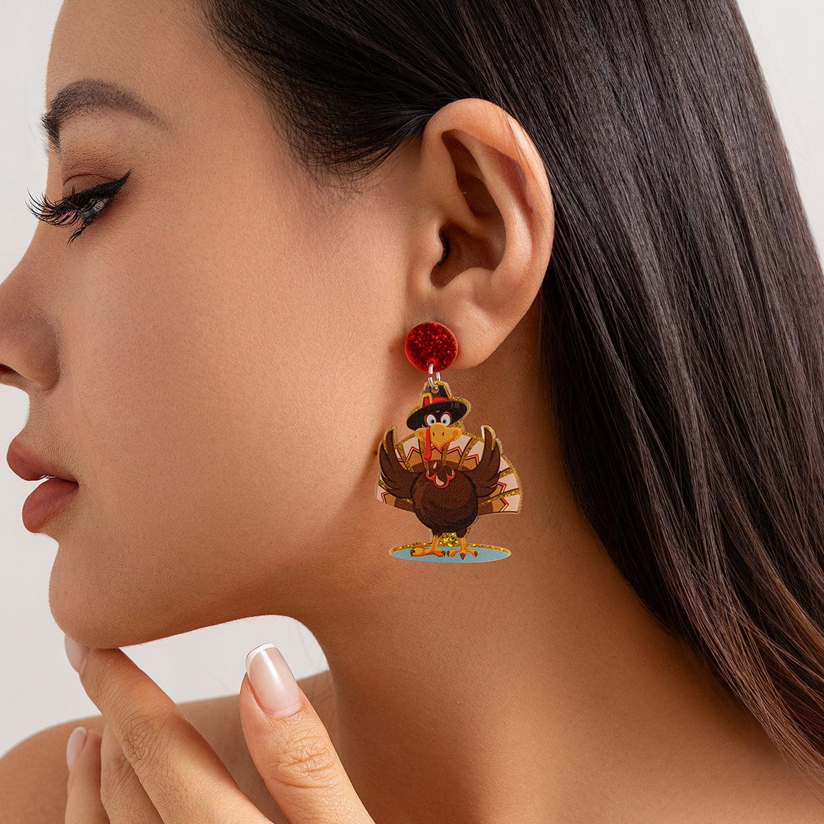 Cute Thanksgiving Turkey Dangle Earrings