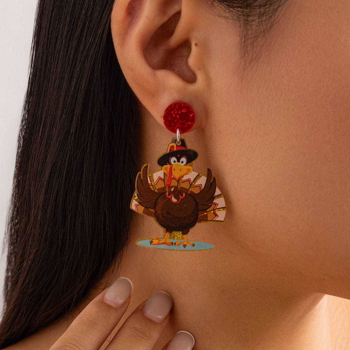 Cute Thanksgiving Turkey Dangle Earrings