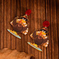 Thumbnail for Cute Thanksgiving Turkey Dangle Earrings