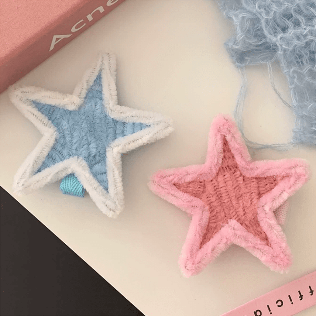 Cute Y2K Plush Star Hair Clip - ArtGalleryZen