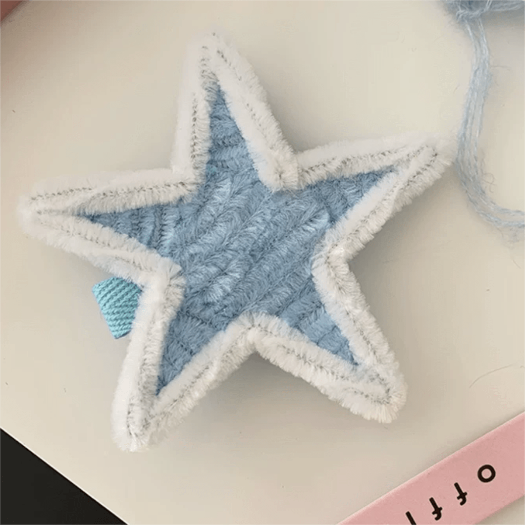 Cute Y2K Plush Star Hair Clip - ArtGalleryZen