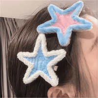 Thumbnail for Cute Y2K Plush Star Hair Clip - ArtGalleryZen