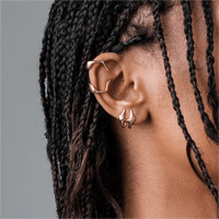 Thumbnail for Cyberpunk 2Pcs Geometric Pattern Stackable Non Piercing Lip Cuff Set - ArtGalleryZen