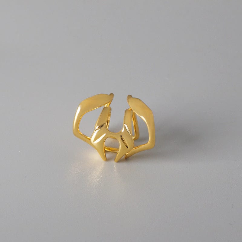 Cyberpunk 2Pcs Geometric Pattern Stackable Non Piercing Lip Cuff Set - ArtGalleryZen