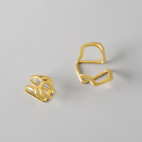 Thumbnail for Cyberpunk 2Pcs Geometric Pattern Stackable Non Piercing Lip Cuff Set - ArtGalleryZen